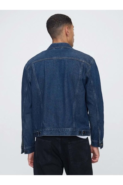 GAP V-New Denim Icon Jacket - Light 722737000   Icon Denim Jacket Men's Denim Jacket Dark Blue