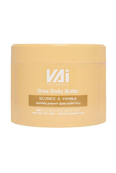 vai naturals زبدة الشيا للجسم - عرق السوس والفانيليا | ترطيب عميق يدوم 48 ساع...