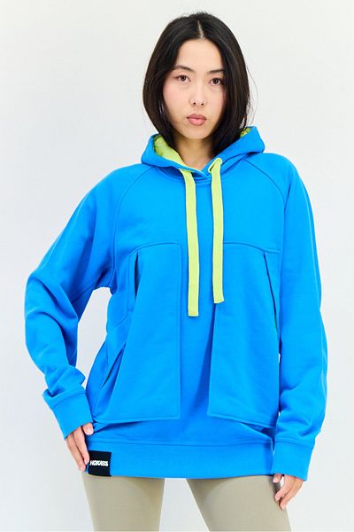 hoka Women Sportswear Fit Long Sleeves Outdoor Hoodie, Blue