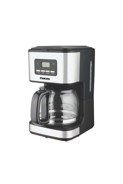 Nikai 900 Watts Coffee Maker, Digital Display, 1.5 Liter Capacity Glass Jug
