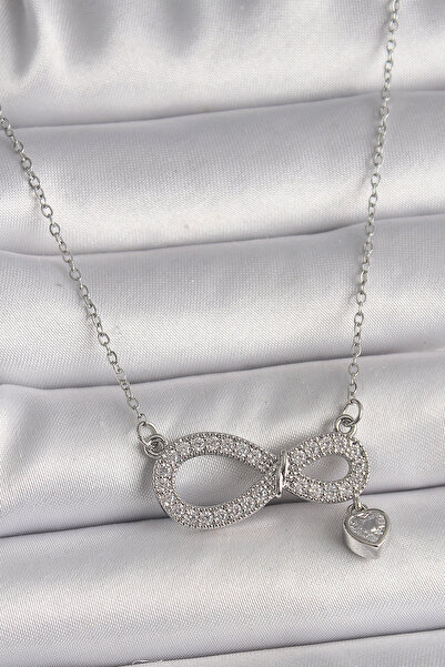 Twin Store 316L الصلب الفضة اللون سلسلة الزركون حجر إنفينيتي نموذج حجر القلب ...