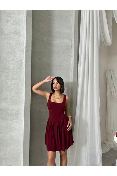 Brood Sandy Strap Square Neck Skirt Ruffle Mini Summer Dress