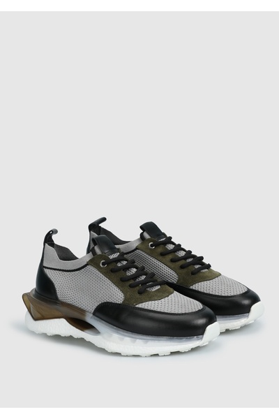 Provoq Gri Deri Erkek Sneaker