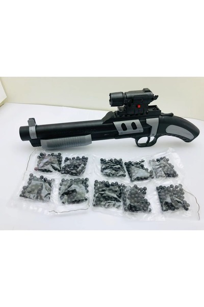 BambaPaw Oyuncak Lazerli Pompalı tüfek - Lazerli Pompalı Tabanca Pompalı boncuk atan tabanca 600 Boncuk