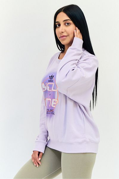 adidas Women Sportswear Fit Long Sleeves Outdoor Sweatshirt, Lavender