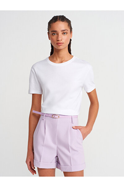 Dilvin 31791 Crew Neck T-Shirt-White