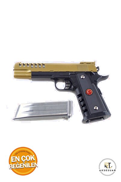 BambaPaw Boncuk Atan Tabanca - Renkli 22 Cm Kaliteli Boncuklu Tabanca + 300 Boncuk Mermi