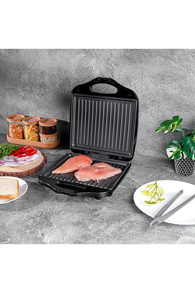 Olsenmark 4 Slice Grill Maker Omgm7012, 1400w Sandwich Maker Non-stick Plates 2 Year Warranty
