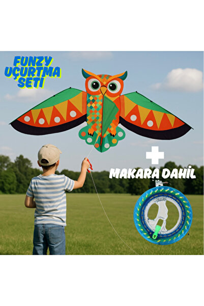 FUNZY Kolay Sarım Makaralı Uçurtma Seti-200Metre İp Boyu