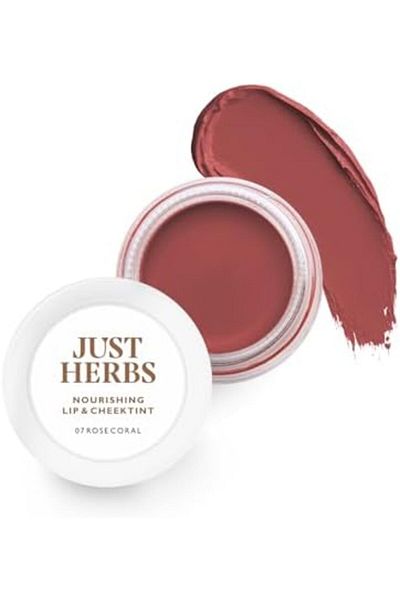 Just Herbs Vegan Lip and Cheek Tint - 07 Rose Coral - Creamy Matte