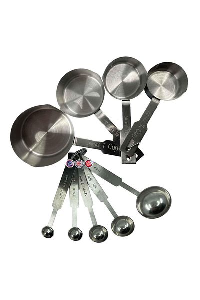 Fame Kıtchen 9 Piece Solid and Liquid Measuring Spoon Set with Stainless Steel Hanger