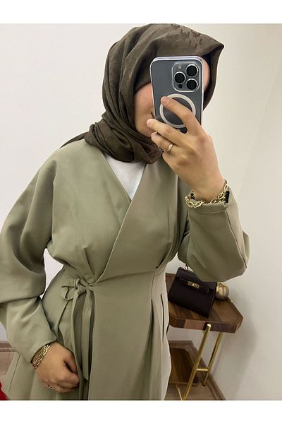 Line By Touches Tunic Trousers Set with Binding Detail at the Waist