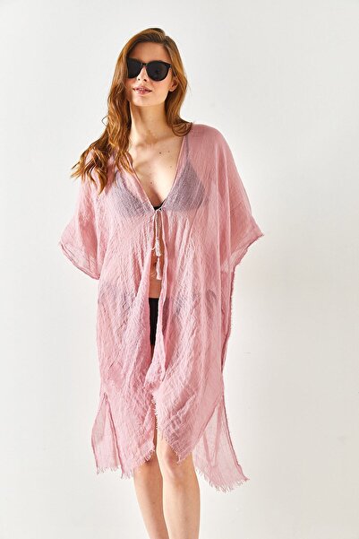 Olalook Kimono pareo cu fante cu trandafiri uscati pentru femei KMN-00000063