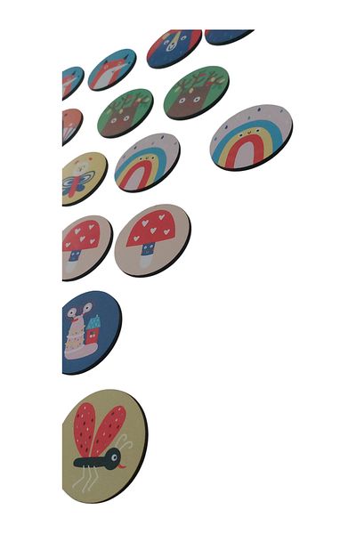 Fizello Forest Forest / 24 Piece Wooden Matching Cards / Children's Baby Toy