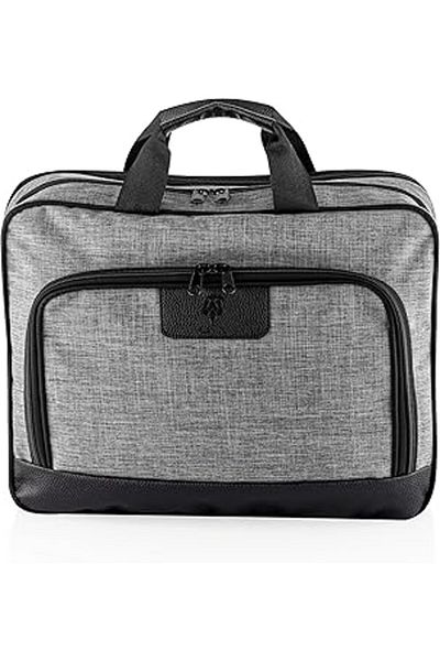Mu Art Ahşap Livx Modern 15.6” Waterproof Fabric and Zipper Protector MacBook Notebook Laptop Handbag Gray Et