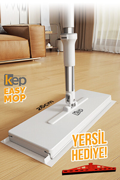 Kavi Entegre Plastik KEP Easy Mop 26 Cm - Otomatik Bez Yakalayan Mop - Yersil 40cm Hediyeli
