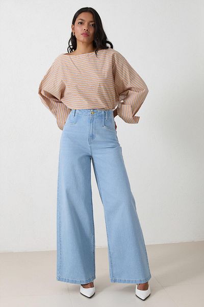 Setre Blue Pocket Detailed Relaxed Fit Jeans
