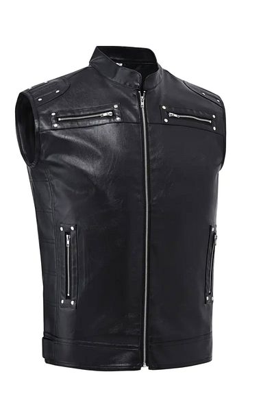 NYC GİYİM TEKSTİL Biker Cooper Slimfit Genuine Sheepskin Vest Medium Thick