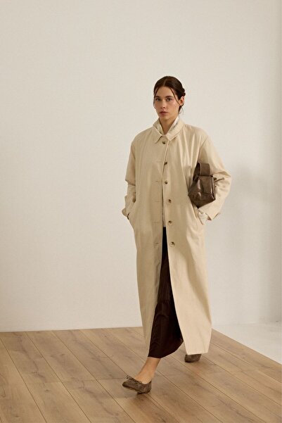 Beju be Gabardin pamuklu trençkot