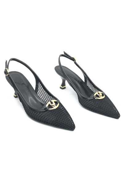 Kocamanlar Ayakkabı Pantofi cu toc de damă stiletto cu detaliu din dantelă Feles NEGRU