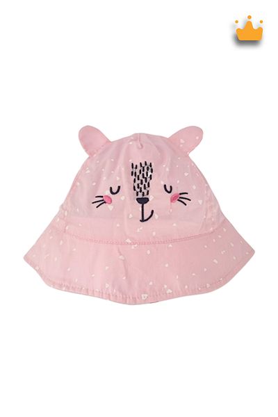 Kitti 1-3 Years 50cm Girl's Summer Ear Detailed Fedora Hat Powder Y 2312005