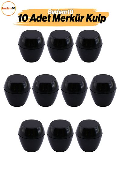 Badem10 Buton cu mercur negru 10 buc. Mobilier Bucătărie Dulap Dulap Sertar Mâner Mâner din plastic Mâner cu o singură șurub