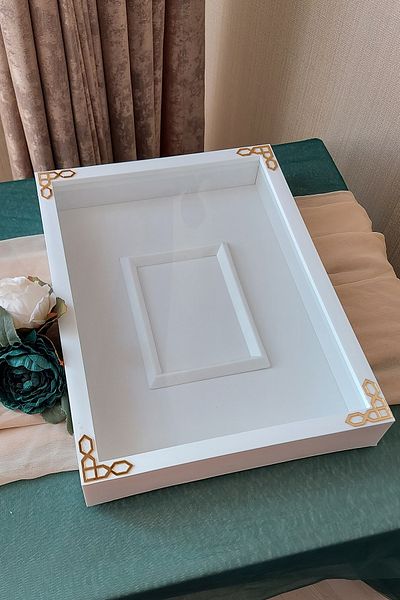 Verda Çerçeve إطار ذاكرة تخزين الورد مقاس 30 × 40 سم مع قسم صور - صندوق ورد بإطار ذاكرة مقاس 6 سم