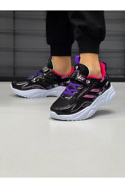 FIERO MIEN Girl's Black-Fuchsia Casual Sports Sneaker Shoes