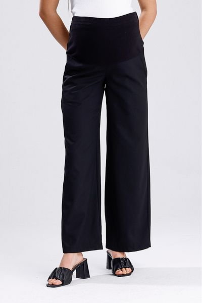 KATLİN MATERNİTY WEAR Pregnant Loose Wide Leg Viscose Fabric Trousers Adjustable Waist