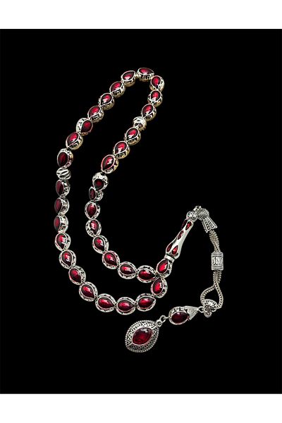 KANUNİ TESBİH Metal Red Enameled Rosary, Men's Rosary, Gift Rosary, Special Wooden Boxed Rosary, Special Rosary