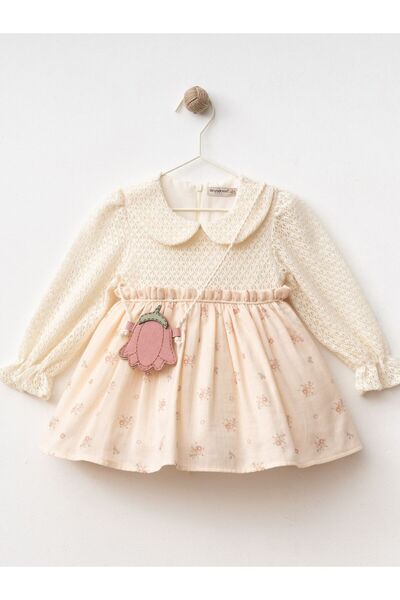 Cherrys Bebek Çiçekli Çanta Müslin Elbise