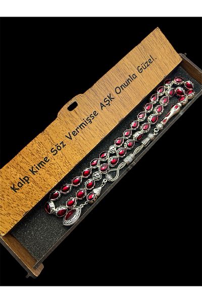 KANUNİ TESBİH Metal Red Enameled Rosary, Men's Rosary, Gift Rosary, Special Wooden Boxed Rosary, Special Rosary
