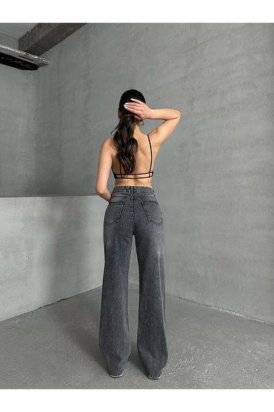 SHEVEGA Women's Black Snow Washed Bolpaça Jeans Denim Pants