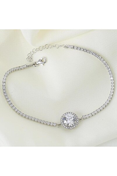 Mia Vento Effective Diamond Yeni 3 Karat Oval Gümüş Bileklik