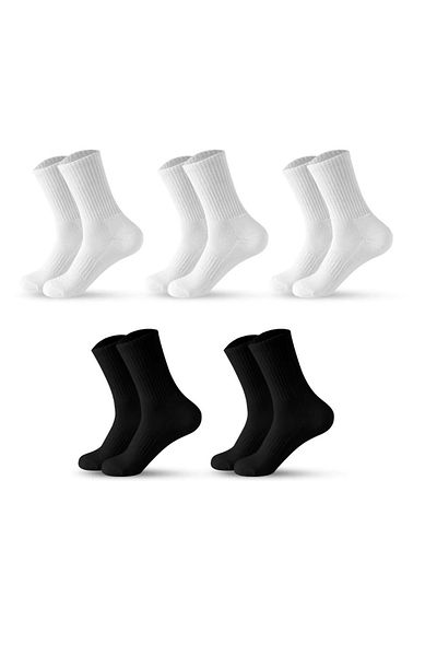 delis Set of 5 Pairs of Socks for Men, Ss054, White/Black, Universal Size
