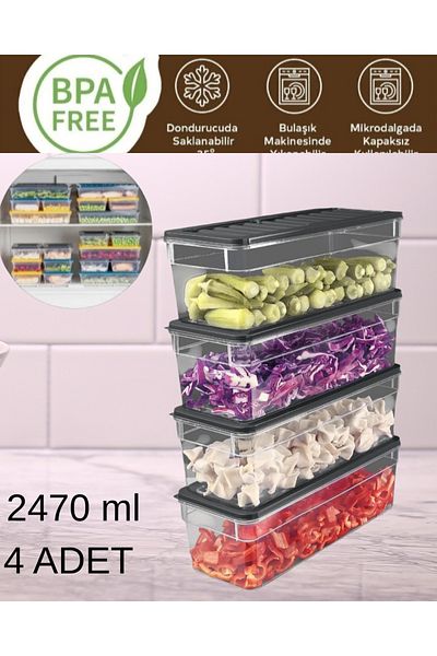 VİZYON Refrigerator Organizer Set Icebox Storage Container Set