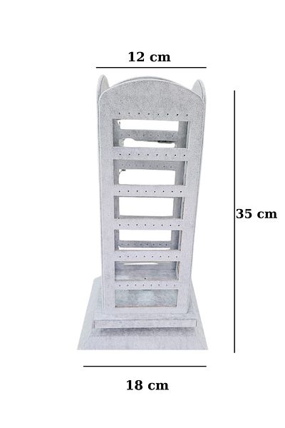 ÖZER KUTU 96 Pcs 360 Rotating Earring Stand Suede (18 X35 cm)