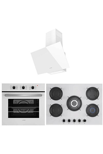 LANOVA Mano 2106TW01 - G17402-106 - 3220W6 5'li Beyaz Cam Ankastre Set