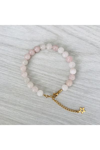 MK tasarım Real pink quartz stone bracelet (a+ quality) mkt2025027