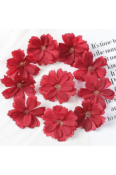 Choice 30pcs Red Bulk 30pcs Artificial Cherry Blossom Flower Head Diy Flower Decoration For Home Wedding Pa