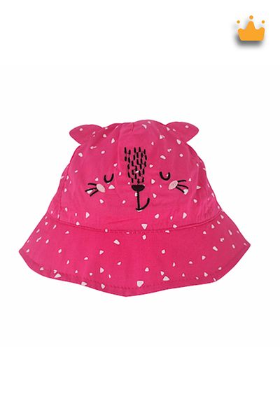 Kitti 1-3 Years 50cm Girl's Summer Ear Detailed Fedora Hat Fuchsia Y 2312005