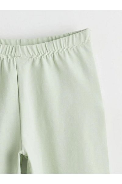 LC Waikiki LCW Παιδικό Πράσινο Κοριτσίστικο Κολάν με ελαστική μέση 3/4 μεγέθους