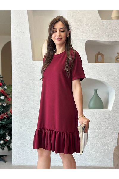 DE'VESTA ROCHIE PREMIUM ȚESĂTURĂ MODAL SPECIAL LICHRA VOLAN GÂT BICICLETA DE VARĂ ȘI DE PRIMĂVARĂ CONFORTABLE ȘI DE ZILNIC