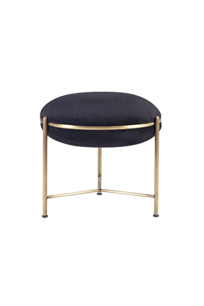 MUVA Concept Orb Puf Modern Tasarım Krem Döşeme Gold Metal Ayak Tabure