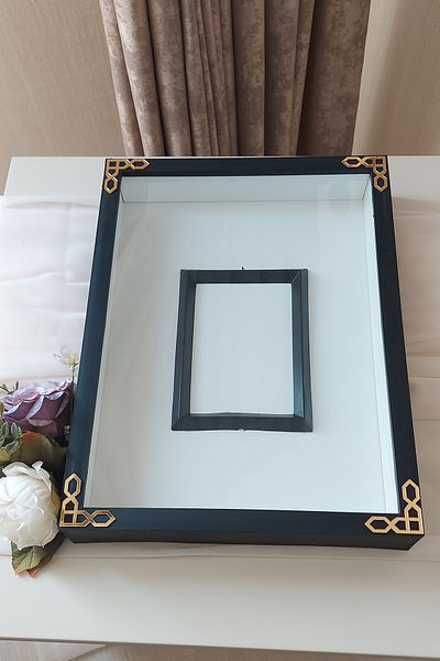 Verda Çerçeve إطار ذاكرة تخزين الورد مقاس 30 × 40 سم مع قسم صور - صندوق ورد بإطار ذاكرة مقاس 6 سم