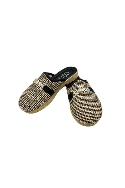 shoemio Gloria Straw Buckle Women's Slippers