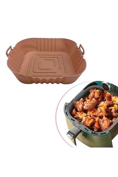 Natural Heat Resistant Washable Silicone Oven Airfryer Square Model Baking Mat 20 cm