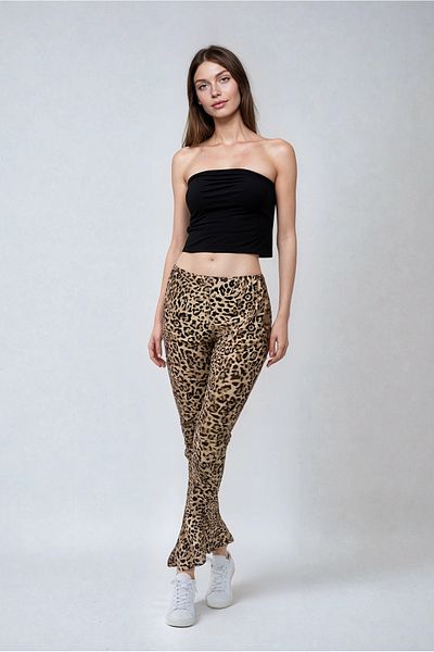Kyron Cotton Fabric High Waist Pants / with Leopard and Zebra Pattern Options / Comfortable and Stylish Design