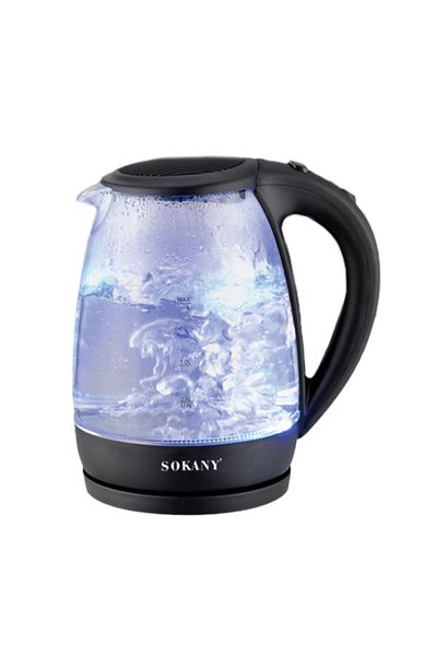 SOKANY Water Kettle, Sk-601, 2000w, 2l Capacity, Temperature Control, Indicator Light, Black