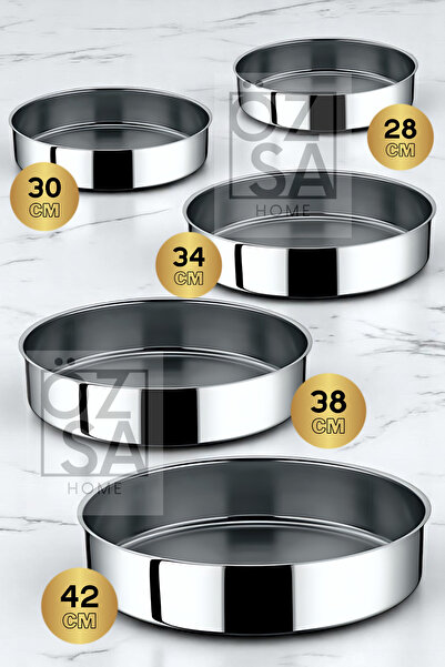 ÖzSa Home 5 Piece Stainless Steel Round Baking Pan Set